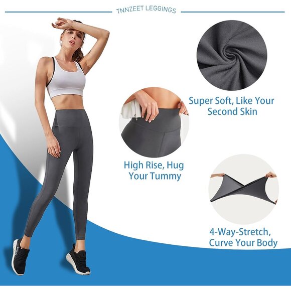 Chic High Waisted Leggings with Tummy Control - Perfect for Yoga & Casual Wear - Picture 3 of 5